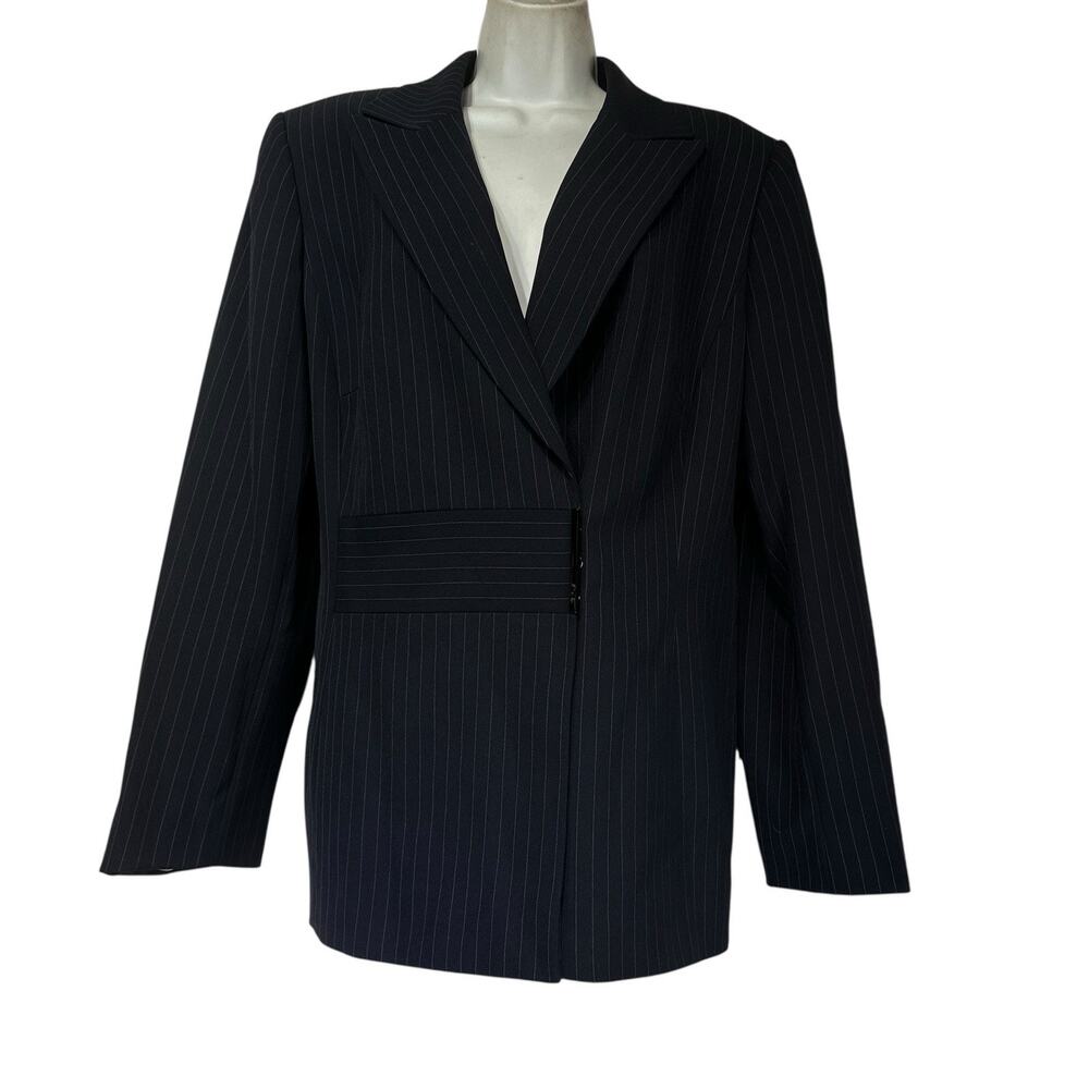 Tahari Arthur S. Levine Women’s Pinstripe Blazer Black Size 16